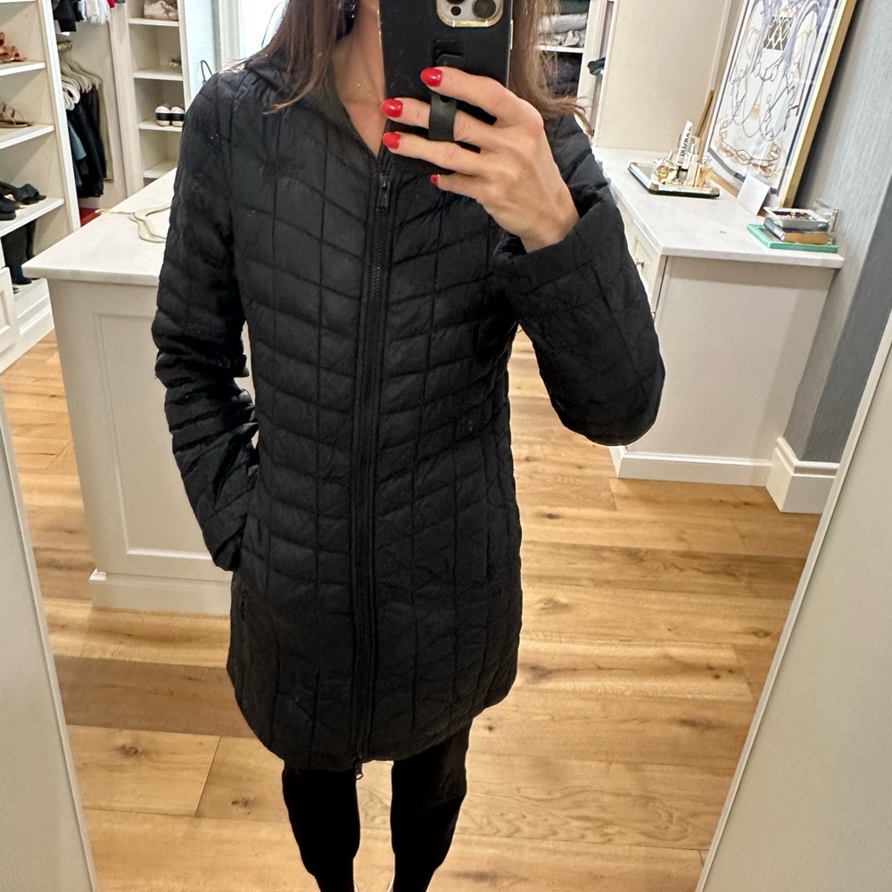 The North Face Black Quilted Long Coat
